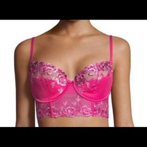 NWT Embroidered-Lace Balconette